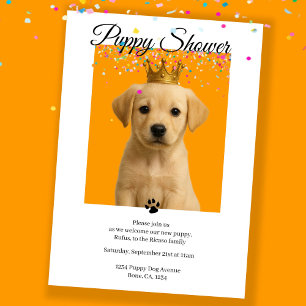 Puppy Shower Cute Personalised Dog Adoption Invitation