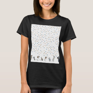 Puppy Sketches With Butterflies Chiffon Top