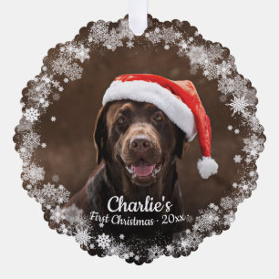 Puppy Snowflake Christmas Ornament Card