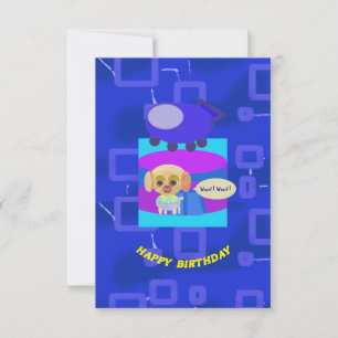 Puppy Spaceship Birthday Invitation