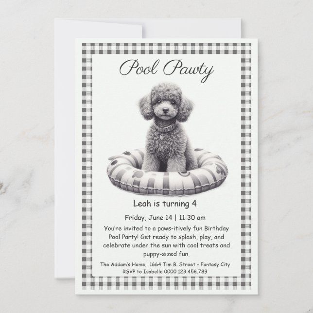 Puppy Splash Birthday Pool Party Invitation (Front)
