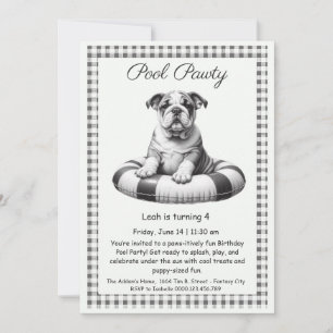 Puppy Splash Birthday Pool Party Invitation