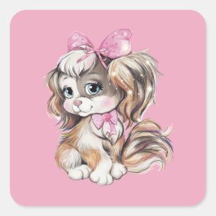 Puppy Square Sticker