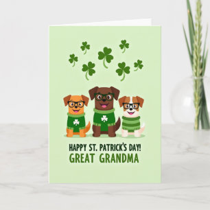 Puppy St Patricks Day Great Grandma Card