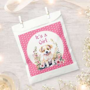 Puppy Themed It's a Girl   Baby Shower Favour Bag