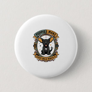 Puppy Walk Shirt For Dog Lovers_1 6 Cm Round Badge