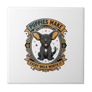 Puppy Walk Shirt For Dog Lovers_1 Ceramic Tile