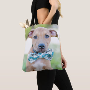 Puppy Wearing Bow Tie Tote Bag