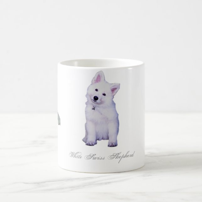 Puppy white shepherd coffee mug (Center)