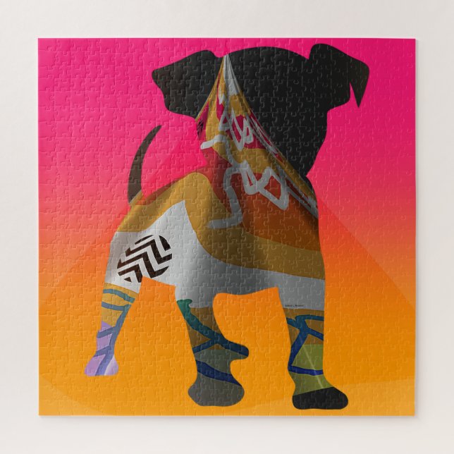 Puppy With A Scarf Jigsaw Puzzle (Vertical)