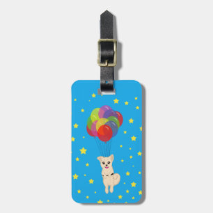 Puppy with Balloons Luggage Tag