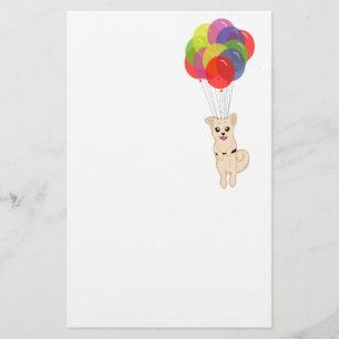 Puppy with Balloons Stationery