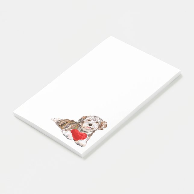 Puppy with Heart Gift Post it Notes (Angled)