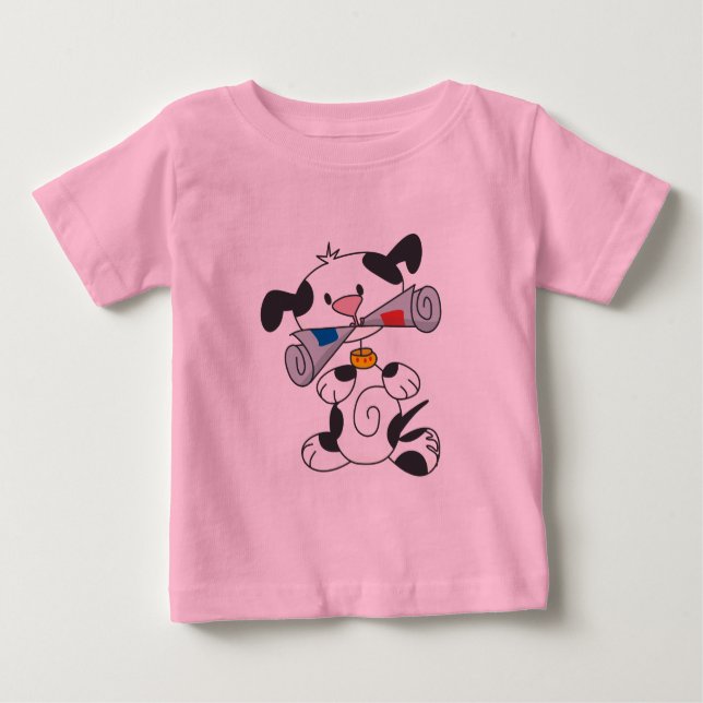 Puppy With Newspaper T-shirts and Gifts (Front)