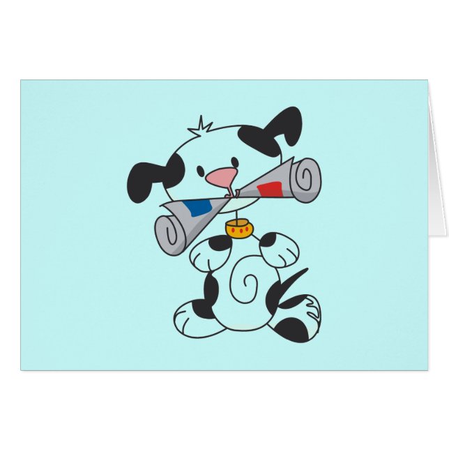 Puppy With Newspaper T-shirts and Gifts (Front Horizontal)