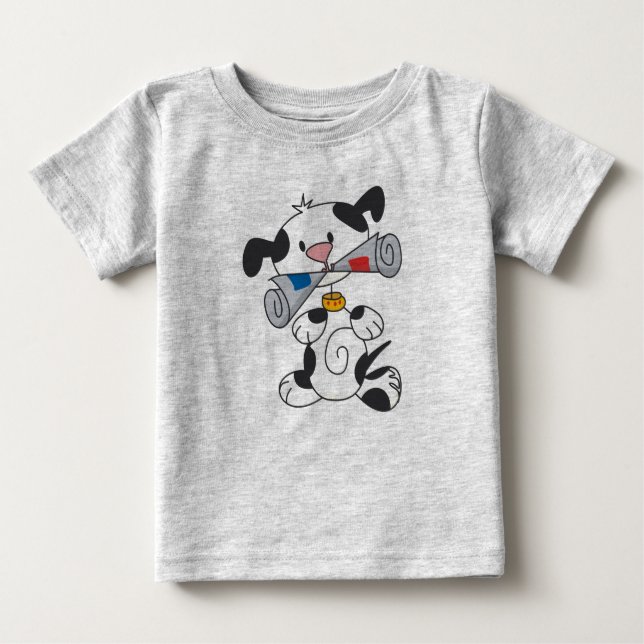 Puppy With Newspaper T-shirts and Gifts (Front)