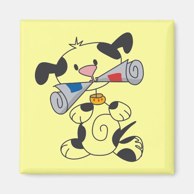 Puppy With Newspaper T-shirts and Gifts Magnet (Front)