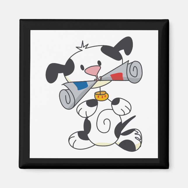 Puppy With Newspaper T-shirts and Gifts Magnet (Front)