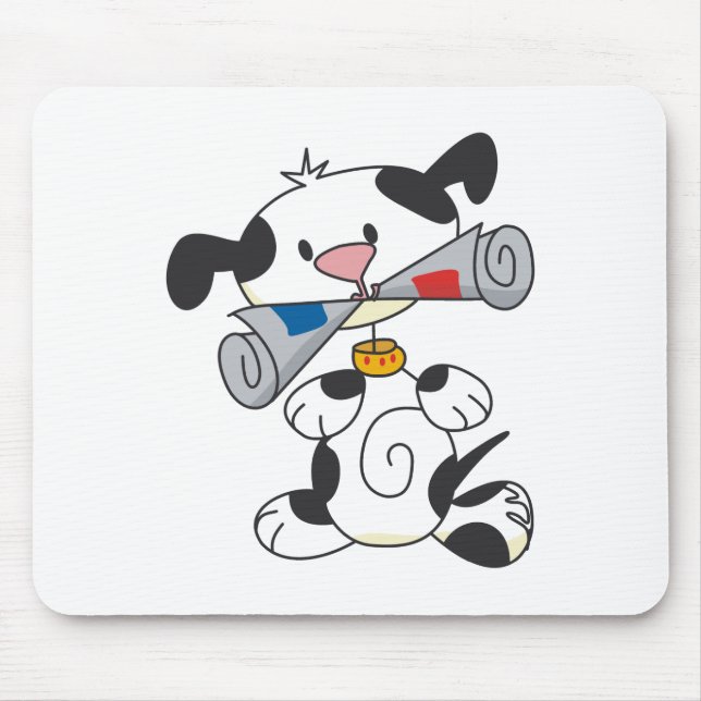 Puppy With Newspaper T-shirts and Gifts Mouse Pad (Front)