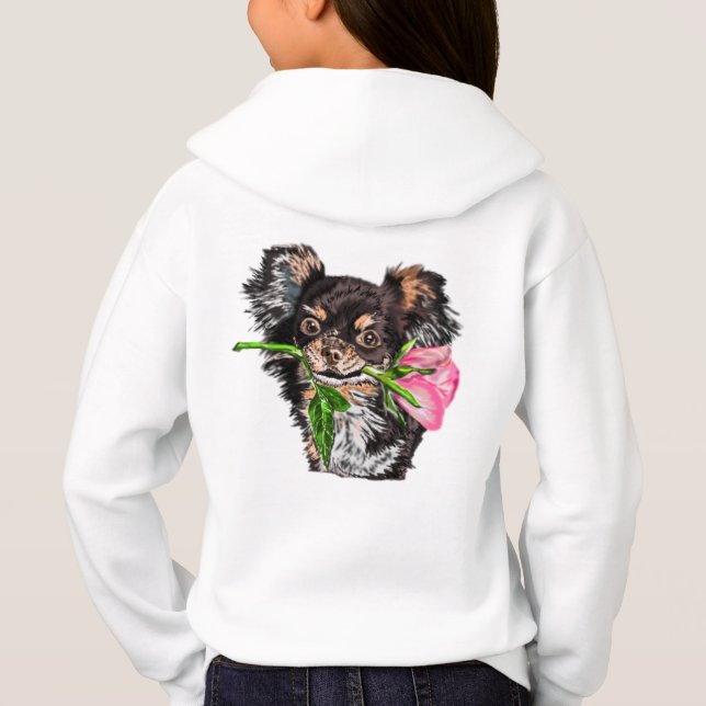 Puppy with Rose Hoodie Gift (Back)