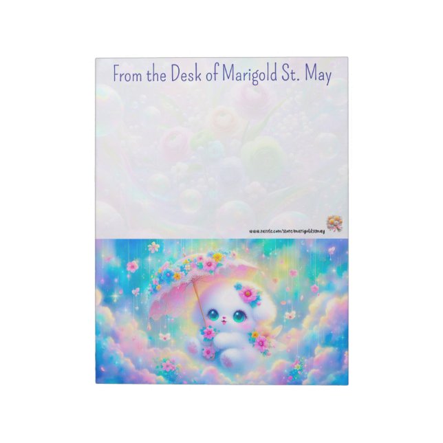 Puppy with Umbrella Notepad (Rotated)