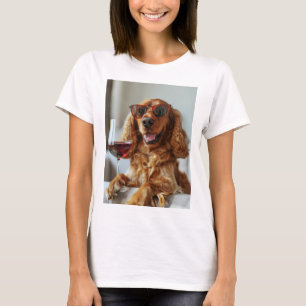 Puppy with wine, T-Shirt