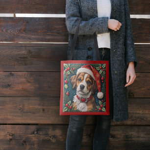 Puppy Wonder Christmas Tote Bag