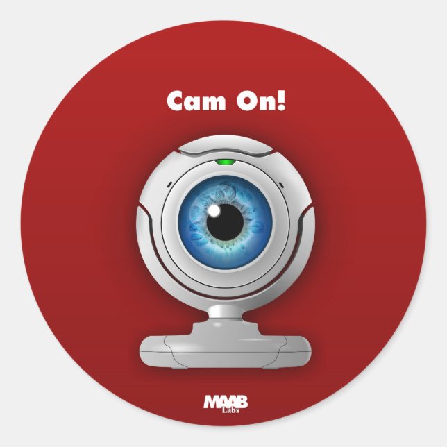 Puppyeye webcam classic round sticker (Front)