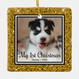 Puppy's 1st Christmas Ceramic Ornament
