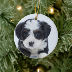 Puppy's First Christmas Ceramic Ornament