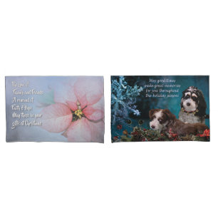 pups and flowers reversible pillow cases