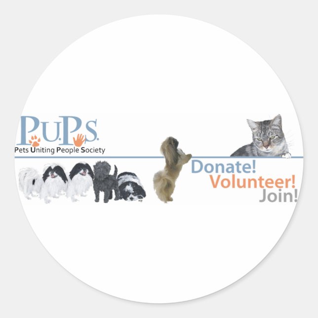 PUPs Logo Merchandise Classic Round Sticker (Front)