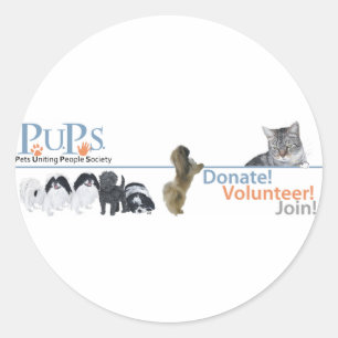 PUPs Logo Merchandise Classic Round Sticker