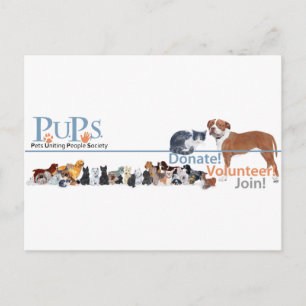 PUPs Logo with Dogs and Cats Postcard