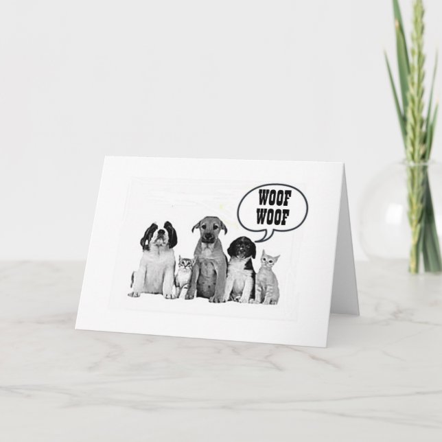 PUPS SAY **HAVE A VERY HAPPY THANKSGIVING DAY** HOLIDAY CARD (Front)