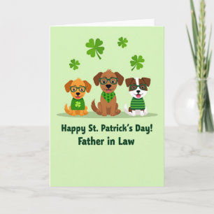 Pups St Patricks Day Father In Law Card