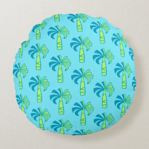 Pupule Vintage Palm Tree Hawaiian Round Cushion