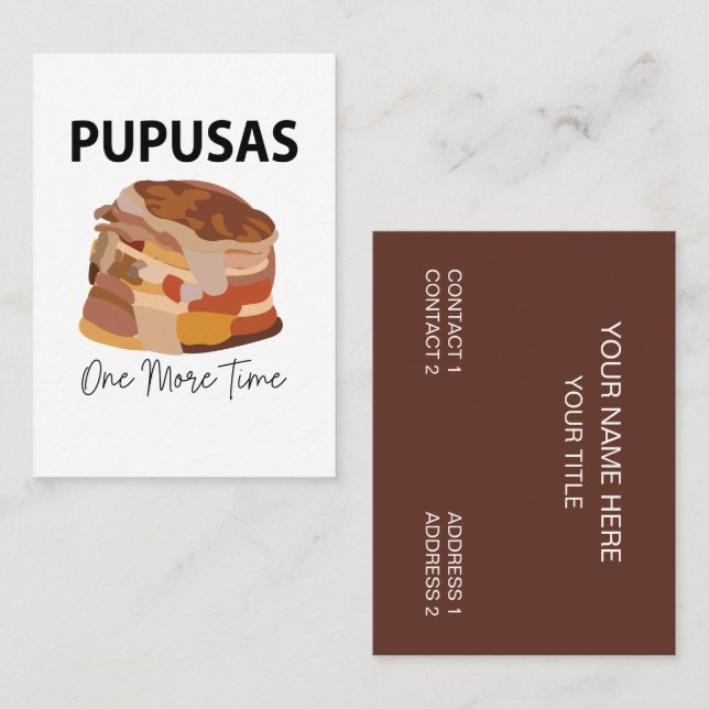 Pupusas El Salvadorian Salvador Bread Pupusas Business Card (Front/Back)