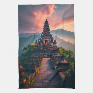 Pura Senja Bali - “Bali Temple at Sunset” Tea Towel