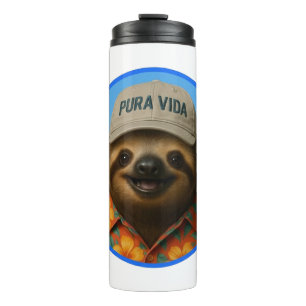 Pura Vida AI Sloth Thermal Tumbler