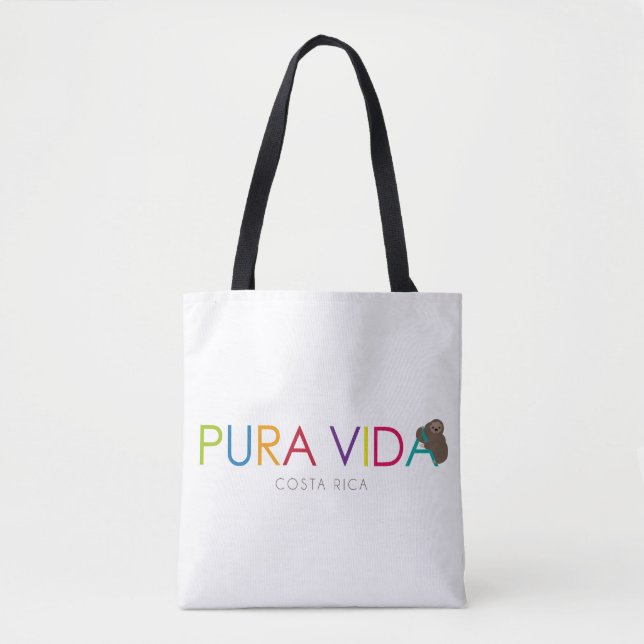 Pura Vida and Sloth Tote bag (Front)