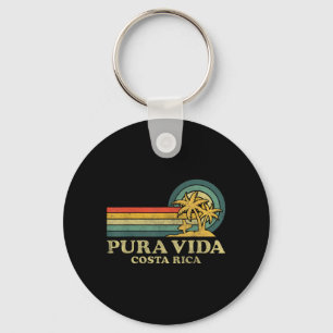Pura Vida Beach Costa Rica Family Vacation Vintage Key Ring
