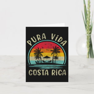 Pura Vida Beach Costa Rica Palm Tree Family Summer Card