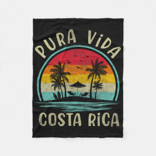 Pura Vida Beach Costa Rica Palm Tree Family Summer Fleece Blanket