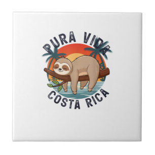 Pura Vida Beach Costa Rica Tropical Sunset Nature  Ceramic Tile