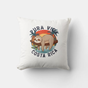 Pura Vida Beach Costa Rica Tropical Sunset Nature Cushion