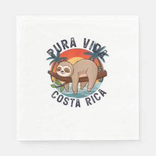Pura Vida Beach Costa Rica Tropical Sunset Nature Napkin