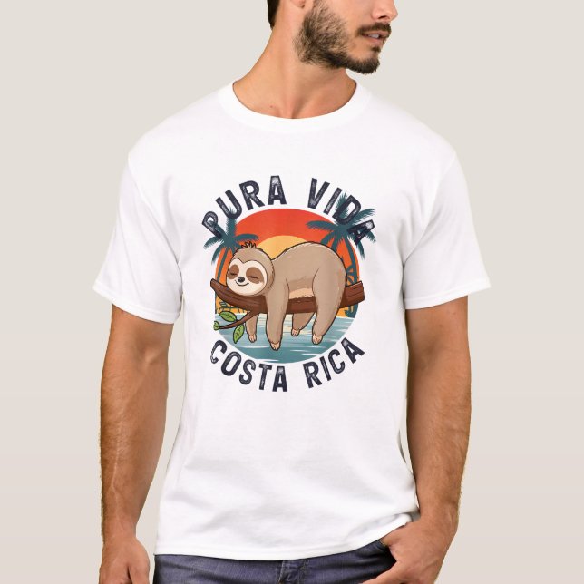 Pura Vida Beach Costa Rica Tropical Sunset Nature  T-Shirt (Front)