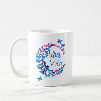 Pura Vida Blue Butterfly Coffee Mug