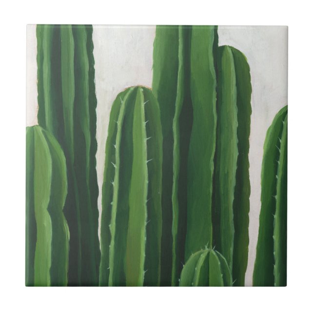 Pura Vida - Cacti Group Ceramic Tile (Front)